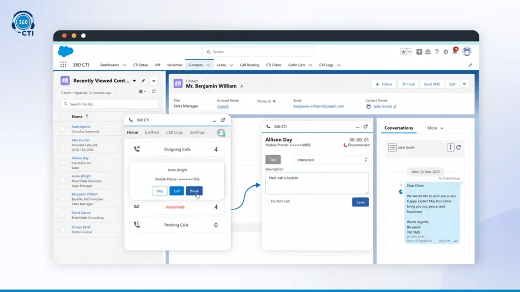 360 CTI Handles Power Dialing Inside Salesforce